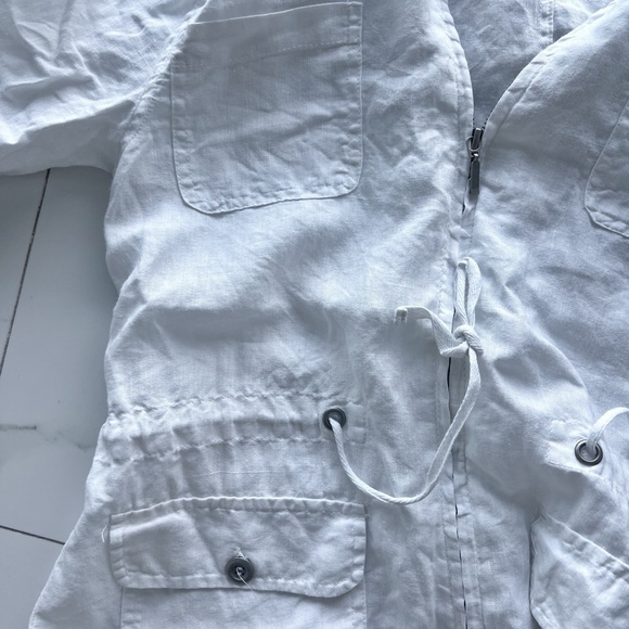 Willi Smith jacket size Small white linen hood coat - Picture 5 of 7